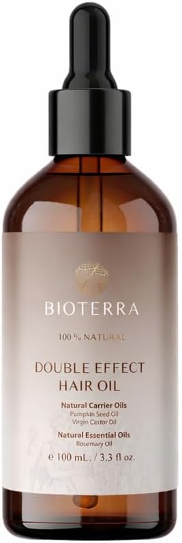 Bioterra Double Effect Saç Bakım Yağı 100ml – Saç Uzatıcı & Yeni Saç Oluşumunu Destekleyen Bitkisel Formül, Dökülme Karşıtı, Parabensiz & Silikonsuz Yoğun Bakım