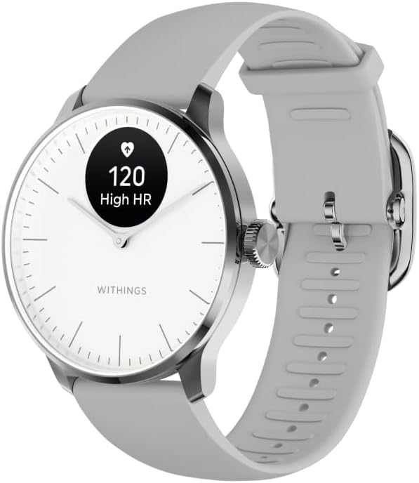 Withings ScanWatch Light - Hybrid Smartwatch, 24/7 Heart Monitoring, Activity Tracking, Cycle Tracking, Sleep Monitoring, Connected GPS, 30-Day Battery Life, Android & Apple Compatible, HSA/FSA