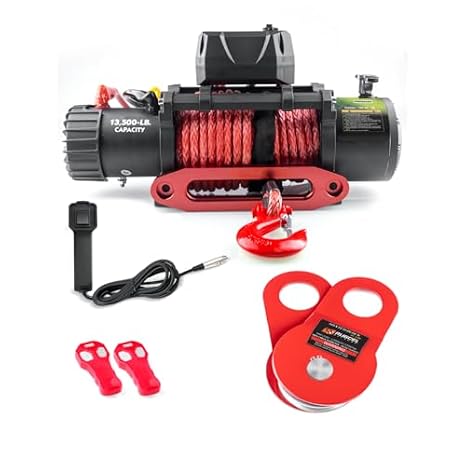 RUGCEL WINCH 13500lb Synthetic Rope+10T Snatch Block
