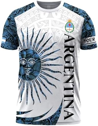 Custom Argentina Shirts for Men, Personalized Vintage T-Shirts with Argentinian Flag