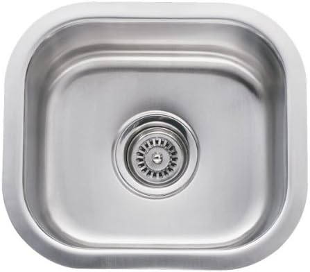 14 Inch Stainless Steel Undermount Single Bowl Kitchen/Bar/Prep Sink - 18 Gauge