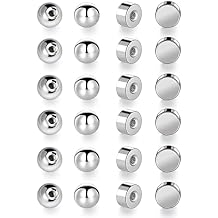 Screw Earring Backs Replacement|6 Pairs 20G/0.8mm and 6 Pairs 18G/1mm FlatBacks/Ball Back| Stainless Steel Secure Comfortable Screw Backs for Studs(Pack of 12)