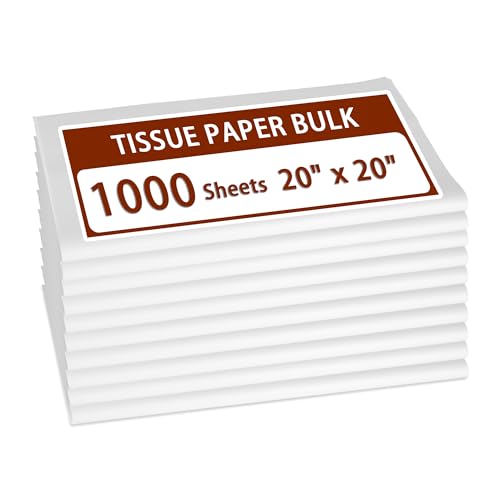 ASOEMERZ 1000 Sheets 20 x 20 White Tissue Paper Bulk for Gift Wrapping, Holiday Decorations, Party Supplies