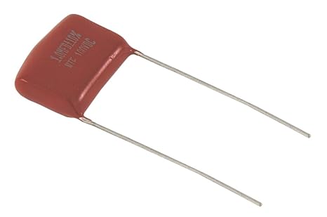 NTE Electronics MLR182K100 Series MLR Polyester Non-Polarized Film Capacitor, Radial Lead, Non-Inductive, 0.0018 F Capacitance, 10% Tolerance, 100V