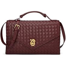 Upbull Trendy Woven Evening Clutch Purses Women PU Leather Evening Handbags Underarm Shoulder Crossbody Purse Wedding Wallet