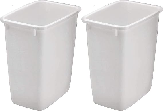 Rubbermaid 2806TP-WHT 36QT Open Wastebasket, White (Pack of 2)