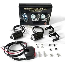 Tyenaza 2Pcs LED Motorcycle Driving Light, Motorcycle LED Spotlight with Handlebar Switch High Low Beam Dual Colors Waterproof for Truck SUV ATV UTV Tractor