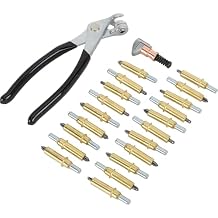 Speedway Motors Cleco Tool Kit with 3/16 Fasteners Pliers and Clamp Sheet Metal Alignment Set Includes 20 Clecos & 9/16 Grip Clamp Body Interior Installation No Drilling Required