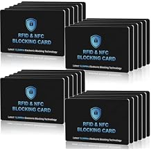 24PCS RFID Blocking Cards Premium Contactless NFC Debit Credit Card Passport Protector Blocker Set for Men & Women, Smart Slim Design Perfectly fits in Wallet and Purse