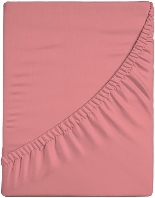 Zer0bed, Fitted Sheet with Corners, Single Colour, 100% Cotton, Maxi Angle, 30 cm, Single, Mauve, 90 x 200 cm