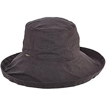 Scala womens Cotton Big Brim Hat With Inner Drawstring & Upf 50+ Rating