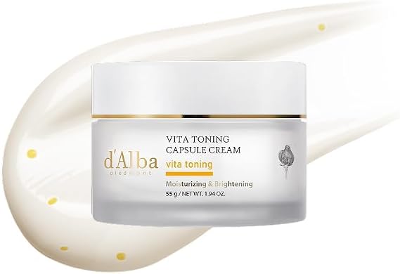 d'Alba Piedmont Vita Toning Capsule Cream Deep Moisturizing Face Cream with Vita-Cera Oil Capsules for Crystal Skin Effect (55ml)