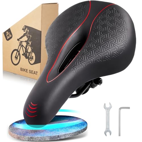Zacro Bike Seat with Memory Foam 2.0 I Bicycle Seat for Men and Women I Mountain Bike Saddle Cushion Waterproof with Smart Zone-Concept [Cooling Airflow-System], Seat for Exercise, BMX, MTB & Road