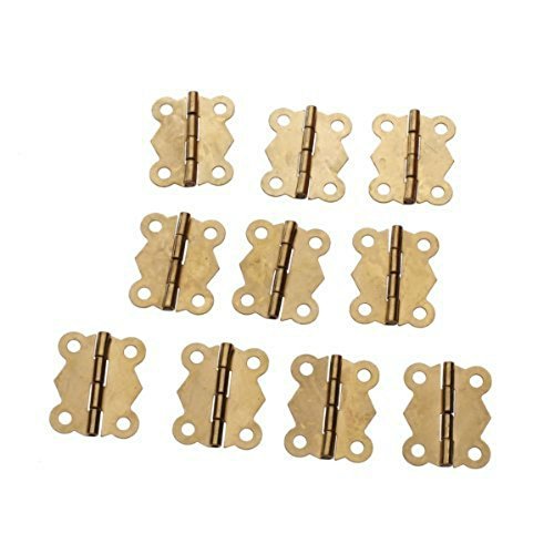 GBSTORE 10Pcs Mini Fashion Design Brass Color Butterfly Hinges Cabinet Drawer Door Butt Hinge