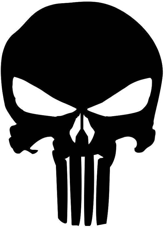 Skull Vinyl Decal Premium Gloss Black 5", Weatherproof & Durable