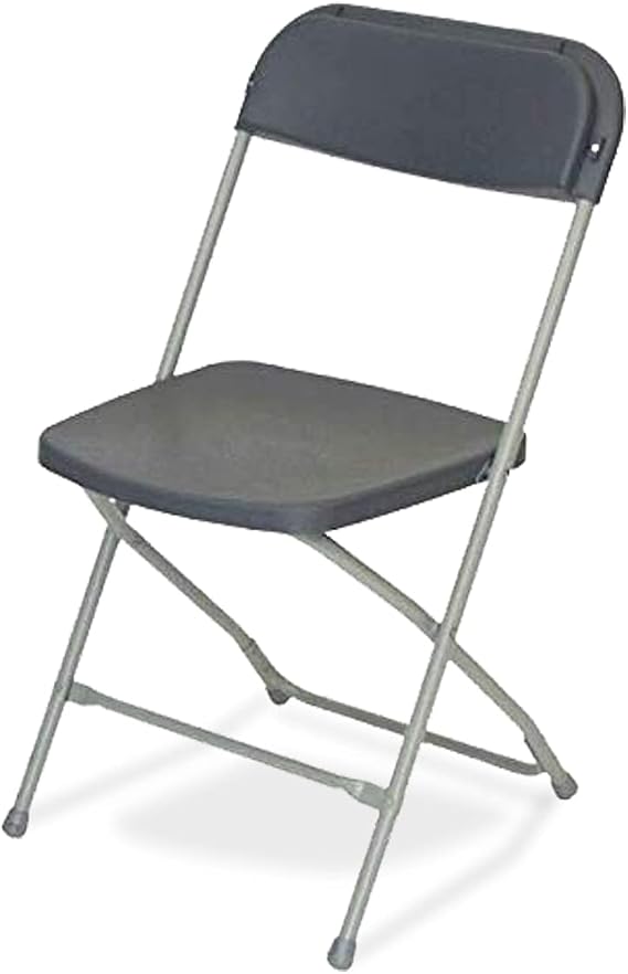 EventStable TitanPRO Dark Gray Plastic Folding Chair - Lightweight Foldable Outdoor Chair - Durable Patio Chairs - Chairs Set for Parties Banquet Events - 10 Pack