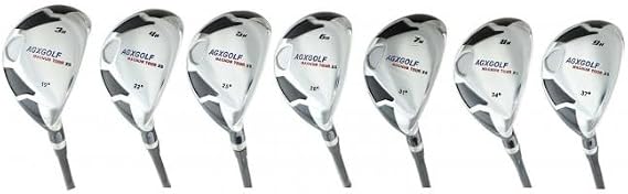 AGX Men's Tour XS Complete Hybrid Game Improvement Stainless Steel Irons Set 3-9 Graphite Edition: Senior, Regular or Stiff Flex; Cadet, Regular or Tall Length; Left or Right Hand.
