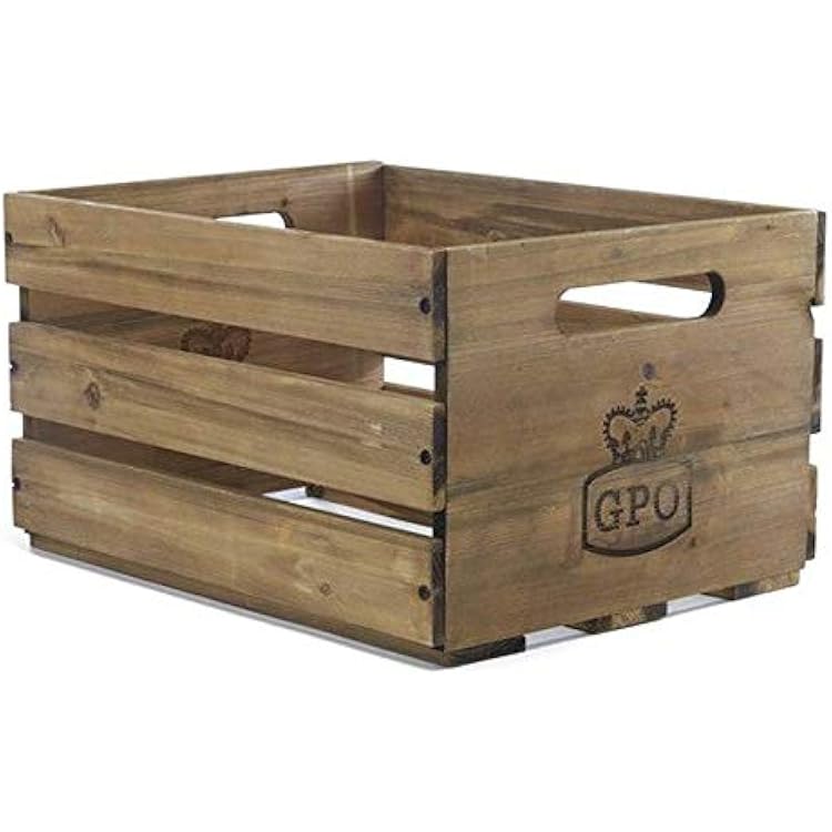 GPO Retro GPOLPC Cassa LP Record Wood Storage Case 100 Cap Tan