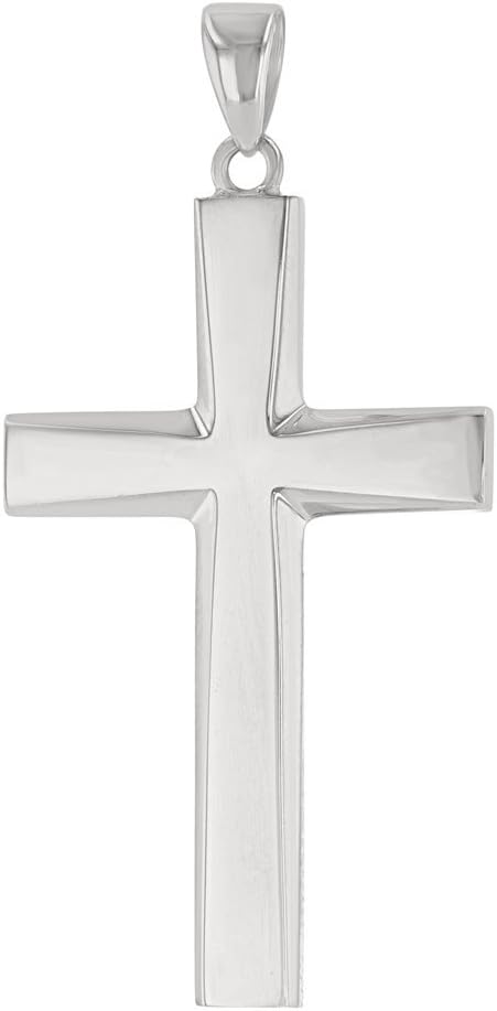 Jewelry America 14K White Gold Plain & Simple Religious Cross Pendant