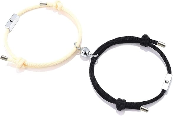 Dlihc Matching Heart Bracelets for Couples, Matching Couples Bracelets for Women Men, Valentines Gift for Boyfriend Girlfriend Best Friend