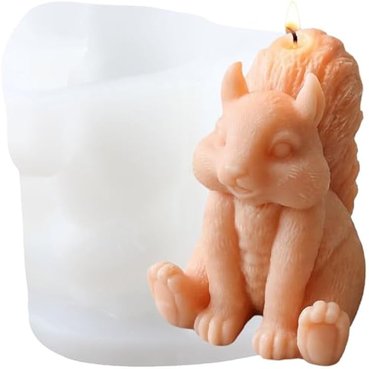 XIAOSHUI Squirrel Candle Silicone Mold Squirrel Animal Candle Molds for Candles Making Resin Casting Aromatherapy Candles Gypsum Craft Home Decorate
