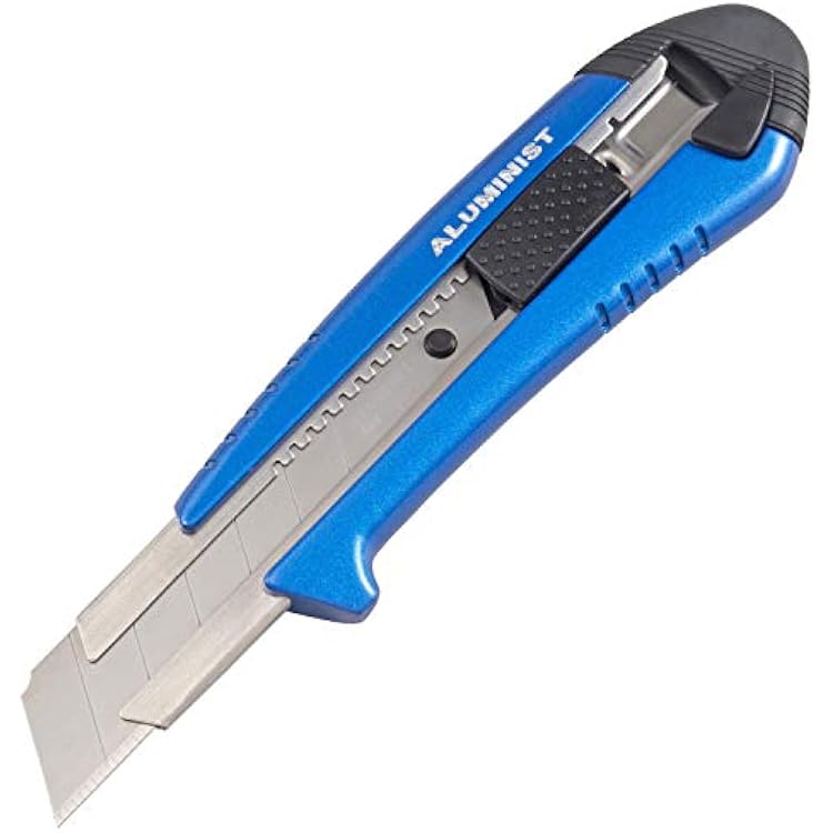 TAJIMA Utility Knife - 1 7-Point Rock Hard Magazine Snap Blade Box Cutter with Auto Lock & 3 Rock Hard Blades - AC-700B