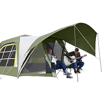 H&ZTSUV Camping Tent, 2in1 6-Person Huge Tailgate Tent with Porch, 10' x 10' Tent Attachment to SUV Car with 6' x 7' Screen Room Vestibule Awning Porch