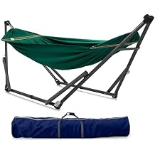 Tranquillo Uniki Hammock with Stand 550 lbs Capacity, Foldable & Portable, Heavy-Duty Indoor/Outdoor Hammock with Premium Carry Bag, Emerald Green