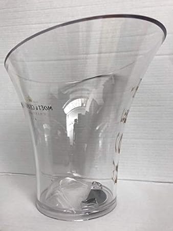 Moet & Chandon Trendy Champagne Cooler Bottle Cooler (Clear/Black/Gold) Ice Cube Bucket Champagne Cooler for 0.75 L or 1.5 L Magnum Bottle Includes 2 Saucers