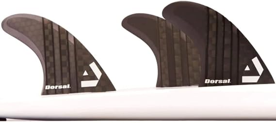 DORSAL Surfboard Fins Thruster 3 Set FCS Compatible with Carbon Honeycomb Hexcore