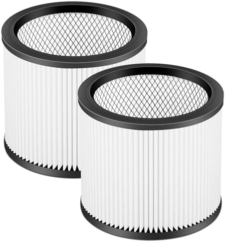 90304 Vacuum Filter Replacement Parts Compatible with Shop Vac 90304 90350 90333, Fits Most 5 Gallon Up Wet Dry Vacuum Cleaner. Part # 90304, 90585 2PCS