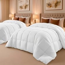 Utopia Bedding Comforter Duvet Insert, Quilted Comforter with Corner Tabs, Box Stitched Down Alternative Comforters Full Size (White, Pack of 2)