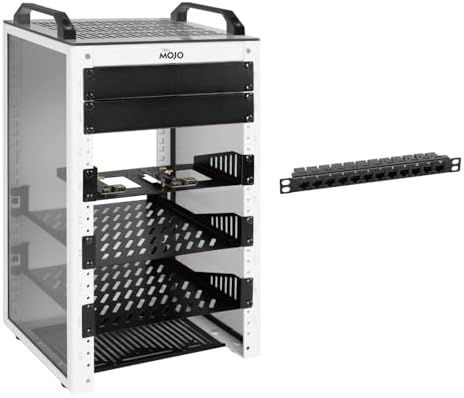 Tecmojo 9U 10 inch Mini Server Rack & 0.5U 12-Port Cat6 Patch Panel