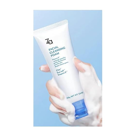 1 PC Sea Salt Deep Purifying Facial Cleanser, Dense Foam Deep Cleansing For Oily & Oily Combination Skin Refreshing Clear Away Dirt & Oil Of Skin, 100g/3.6OZ