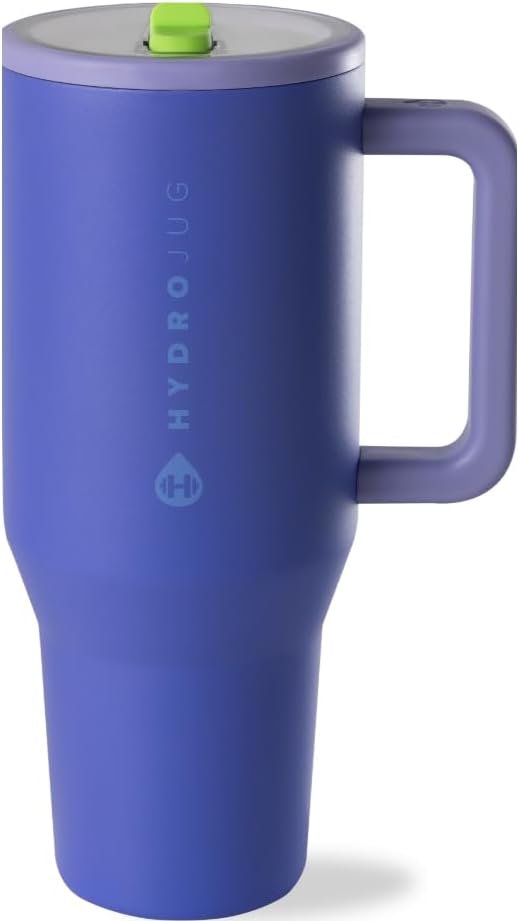HydroJug Traveler 32oz, Insulated Tumbler with Handle & Straw, Lime Rickey