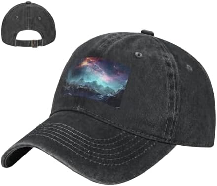 Baseball Cap Golf Dad Hat for Men Women Adjustable Cotton Sports Caps 3D Graphics Universe Space Trucker Hat Black