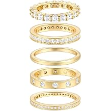 Gold Rings for Women Non Tarnish, 14k Gold Plated Dainty Stacking Cubic Zirconia Thumb Rings, Gold Knuckle Women Rings Set Jewelry Size 5-10
