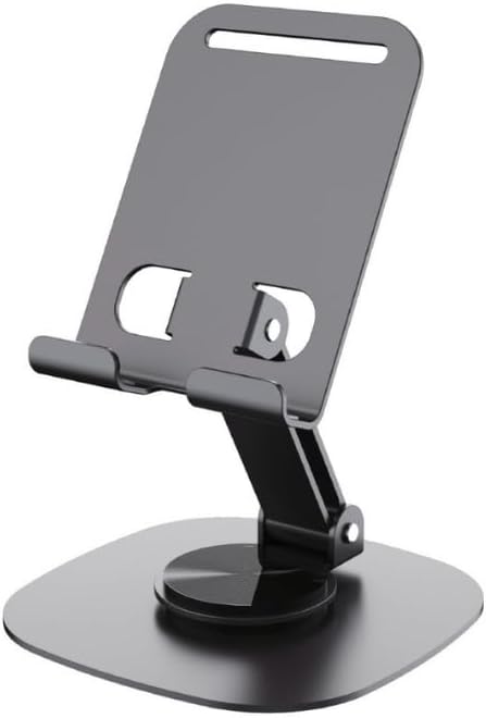 Desktop Aluminum Phone Holder, Foldable Phone Stand, Ergonomic Design, Durable Rugged Structure, Universal Fit (Grey Color)