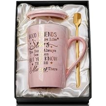 Best Friend Birthday Gifts for Women, Friendship Gifts for Women, Unique Mothers Day Birthday Gift Ideas for Her, Friends Female, Besties, BFF Ceramic Marble Coffee Mug Gift Box Printed Gold 14 oz