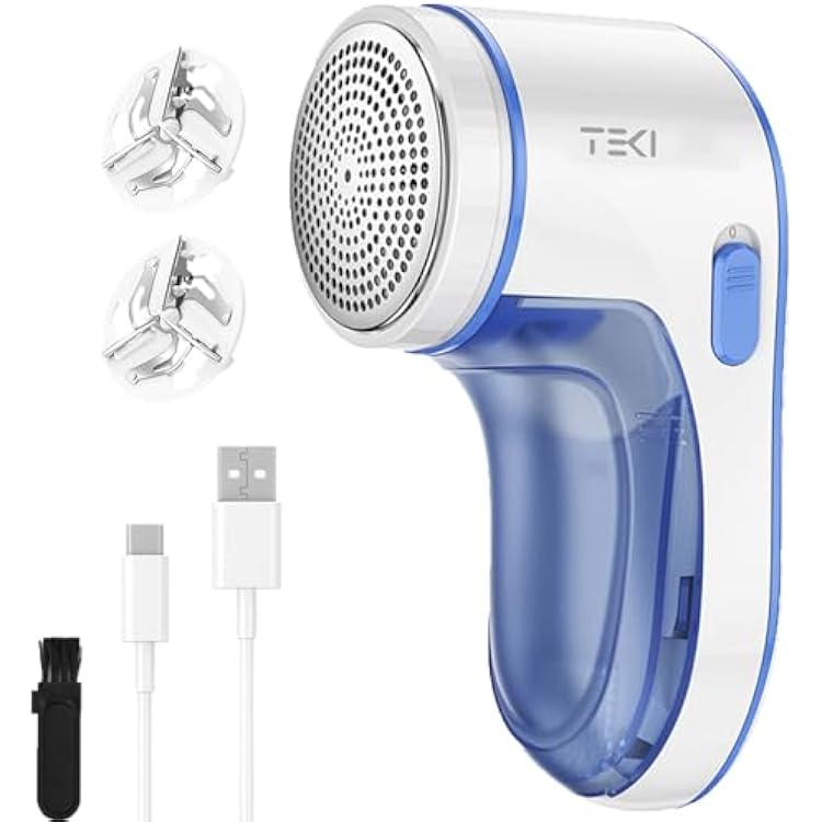 Fabric Shaver, Lint Remover for Clothes Rechargeable Clothes Shaver Pill Remover, Electric Sweater Defuzzer, Sweater Shavers to Remove Pilling, Couch, Fuzz, Furniture 2 Replaceable Blades