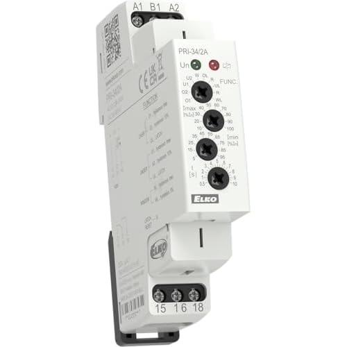 ELKO - PRI-3416A - Current Monitor Relay - 1C SPDT: 16 A; ACDC 24 240 V AC 50-60 Hz; Din Rail; 16 A; 300 ms; Adjustable, 0.5 10 s