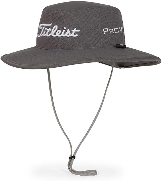 Titleist Tour Aussie Hat (Charcoal/White, One Size,) Bucket Sun Golf Cap 2024
