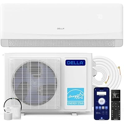 DELLA Serena CloudAir Series 9000 BTU Mini Split AC with Soft Airflow, Energy Star 22 SEER2 230V, 0.75 Ton Inverter Heat Pump Ductless AC for up to 400 Sq.Ft, WiFi & Alexa, Pre-Charged, 16.4ft Kit