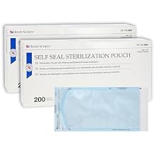 Henry Schein Self-Sealing Sterilization Pouches, Latex-Free, Built in Color Change Guide 5.25 in x 10 in 200/Bx, 2 Boxes, 400 Counts