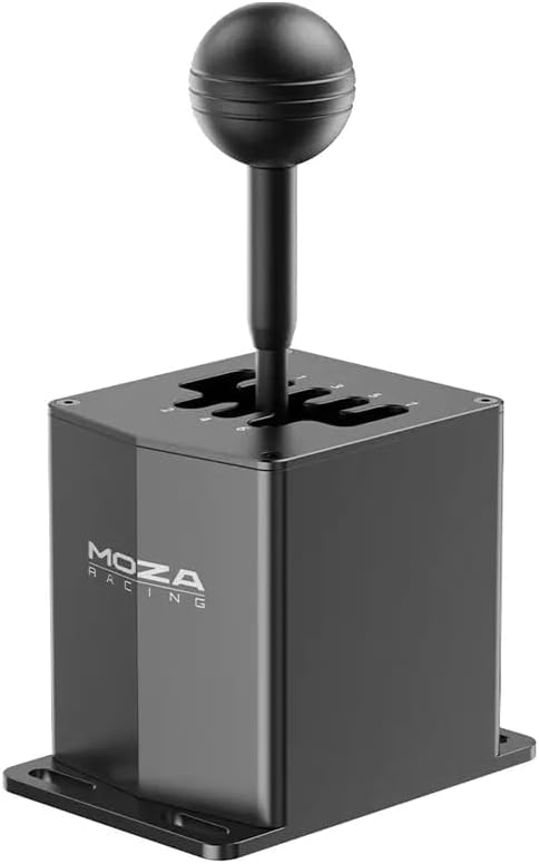 MOZA Racing RS039 H Shifter R and 7 Speed Locked, 7+R H Pattern, 15-bit High Precision Angle Sensor, Replaceable Shift Knob, Racing Game