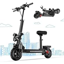 Electric Scooter for Adults with Seat,Foldable e-Scooter with 10 Off-Road Tires,30 mph Max Speed 37 Miles Range,2000W Motor 48V20AH Battery,Dual Hydraulic Shock Absorption & Braking SystemES10