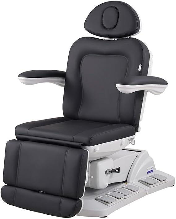 Nyko Pro | 4 Motor Facial Bed | Exam Chair | UL Motors | Fully Electric Treatment Chair | Spa Table with 180 Degree Rotation | 20" Starting Height (Black)