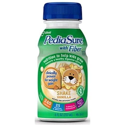 PediaSure with Fiber Vanilla Shake - 8 oz Bottles - Case of 24 - Model 53585
