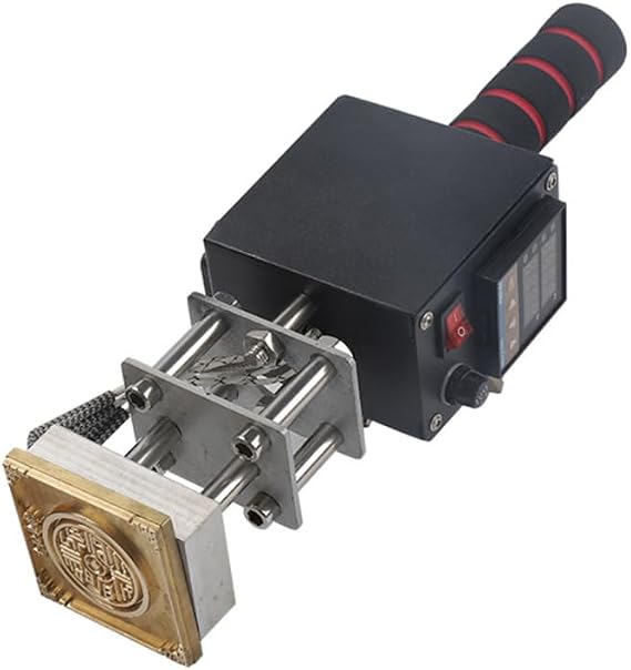 Embossing Machine, 220V 500W Handheld Portable Hot Stamping Branding, Machine Heat Press Digital Leather Tool, Paper Wood Custom Logo Food Foil Stamp Printer (Precise Location 8-10cm)