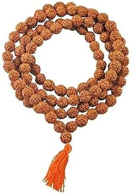 Nepali Rudraksha Japa Mala 108 + 1 Beads (5 Mukhi Mala, 8MM, 108 Beads, CERTIFIED).
